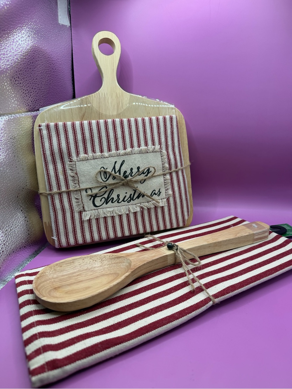 Red Stripe Christmas Kitchen Set